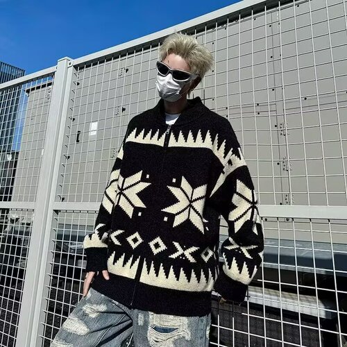 Men's Fashionable Autumn Knit Collar Sweater, Uniquely Versatile Trendy Collar Knit Shirt with Advanced Sensation, Casual and Stylish