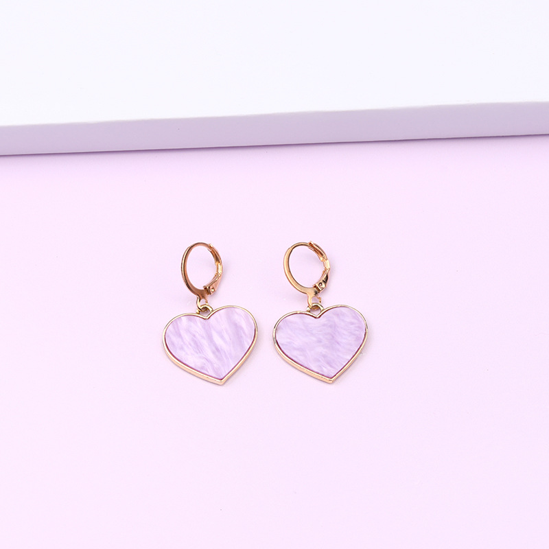 1 Pair Retro Heart Shape Alloy Enamel Women's Drop Earrings display picture 2