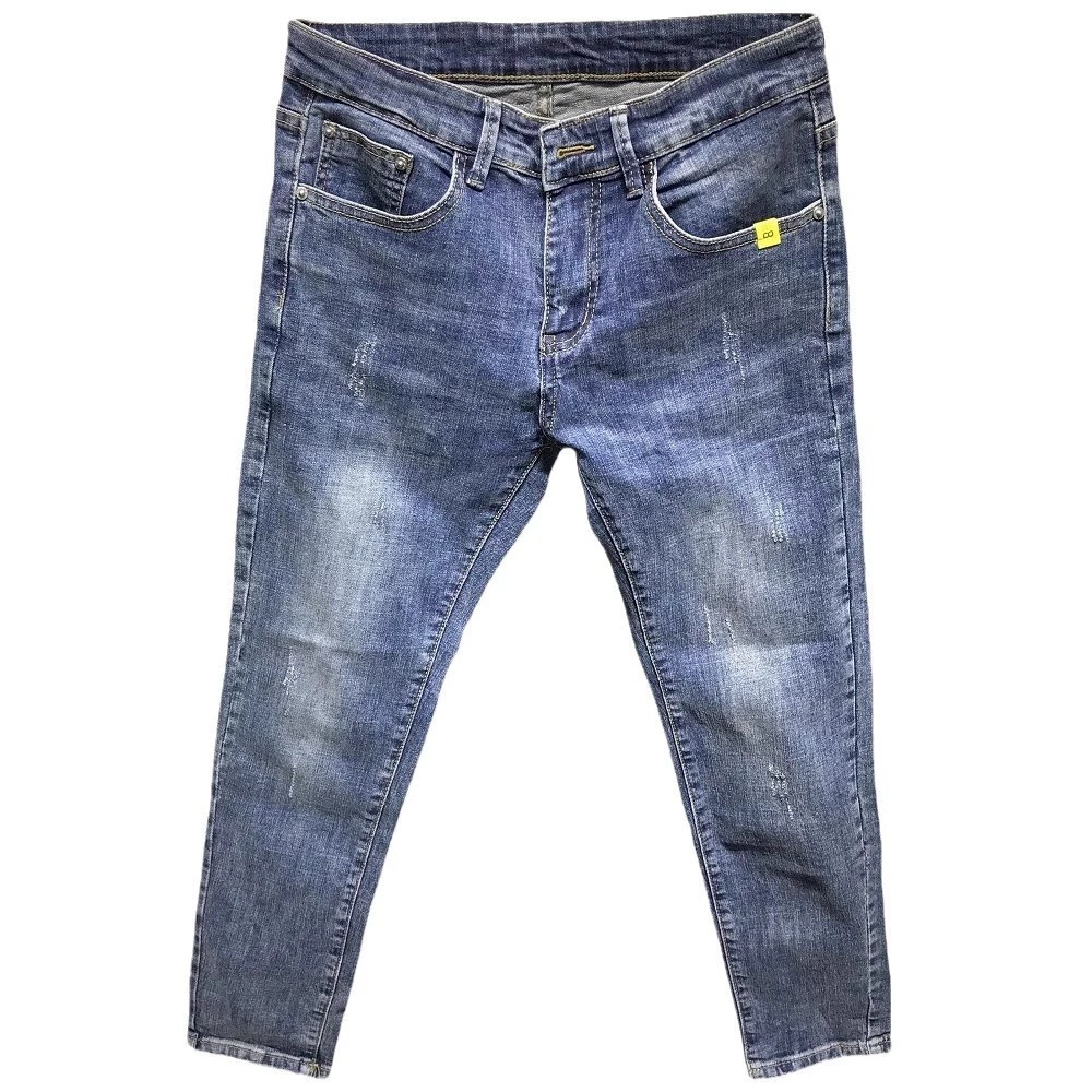Jeans, summer elastic trend trousers for leisure, Korean style