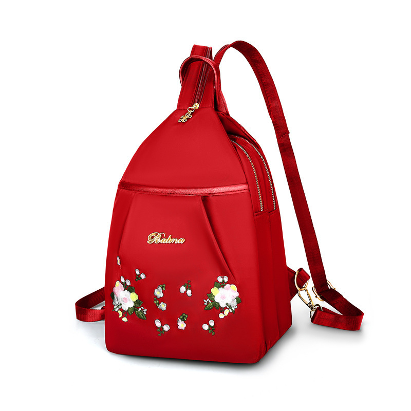 Mochila bordada nueva moda bordada de gran capacidad para damas con doble espalda para juegos al aire libre mochila de ocio