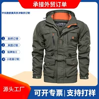 Трансграничная AliExpress осенне-зимняя мужская длинная куртка для отдыха на открытом воздухе с капюшоном больших размеров штурмовая куртка мужская куртка на заказ
