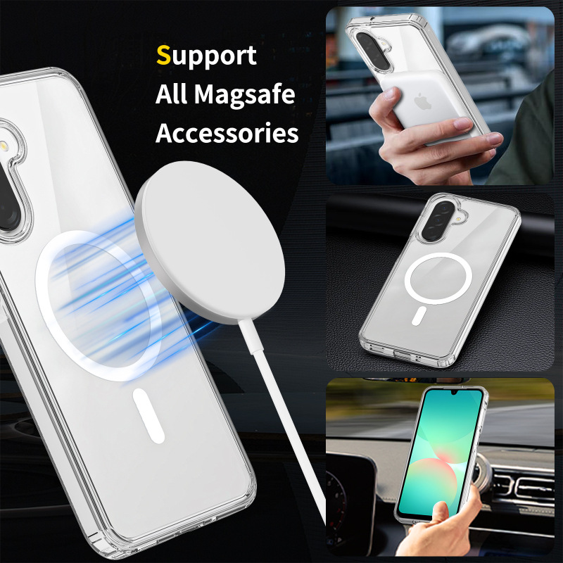 新しいサムスン a17 磁気電話ケース透明 s25Edge アクリル落下防止 iMagsafe 保護カバーに適しています|undefined