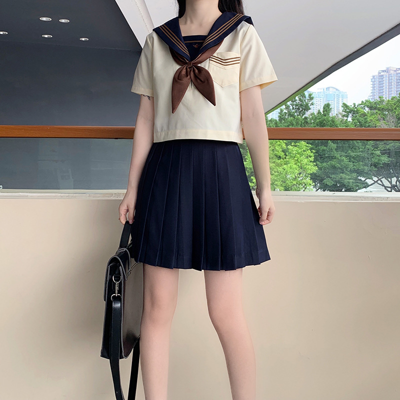 Factory direct shipping, after-sales service, Huang Sanben Chayu Middle School JK uniform sailor suit JK school supply JK set JK skirt genuine