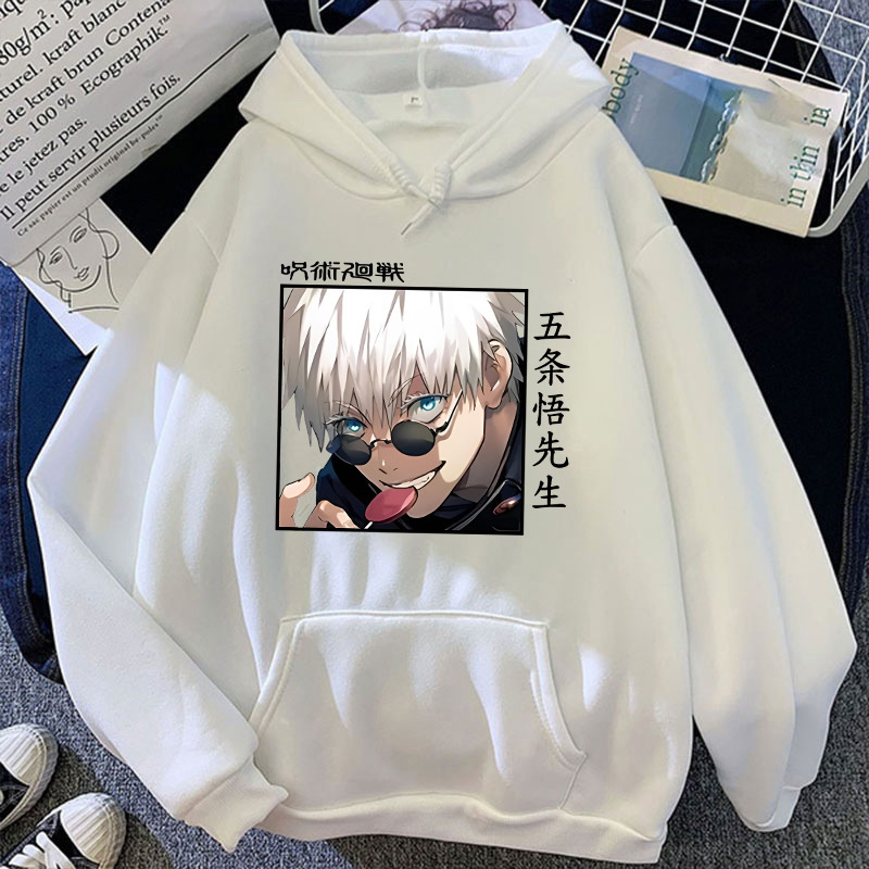 New Anime Hoodie Cool Gojo Satoru Printed Round Neck Long