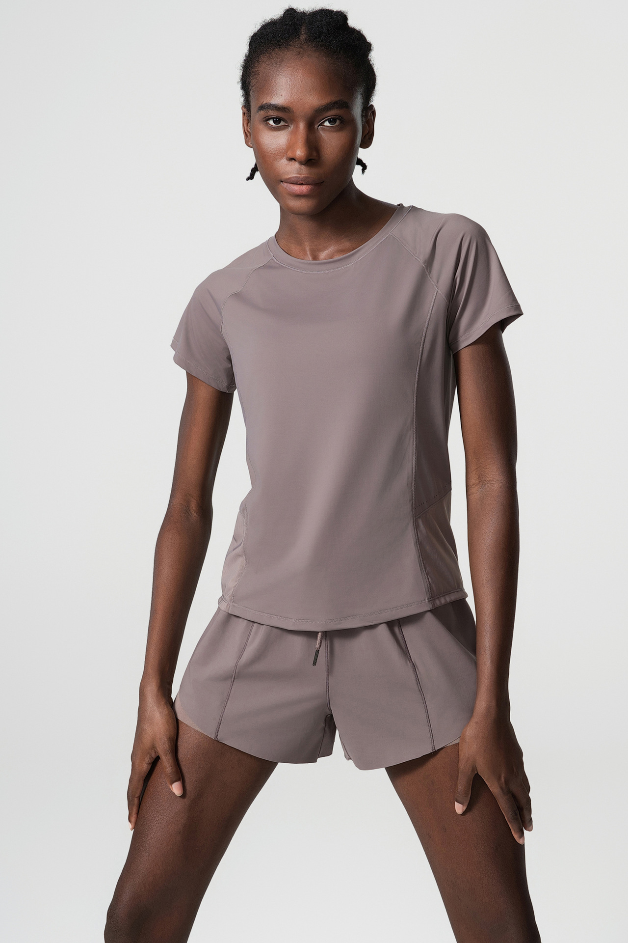 Einfacher Stil Klassischer Stil Einfarbig Nylon Rundhals Aktive Tops T-Shirt display picture 3