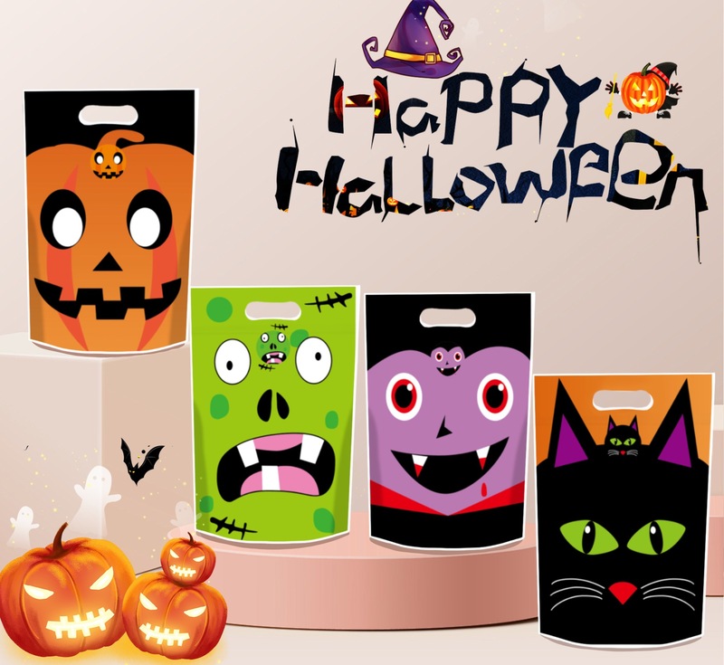 2025 新しいハロウィンキャンディバッグハロウィントートバッグ漫画パターンハンドバッグハロウィンギフト包装袋|undefined