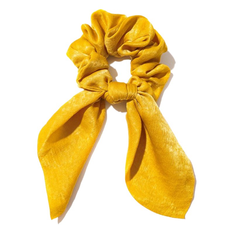 Cinta transfronteriza anillo de pelo borla anudada anillo de intestino grueso anillo de tela simple color sólido Orejas de conejo cabeza anillo de satén tocado