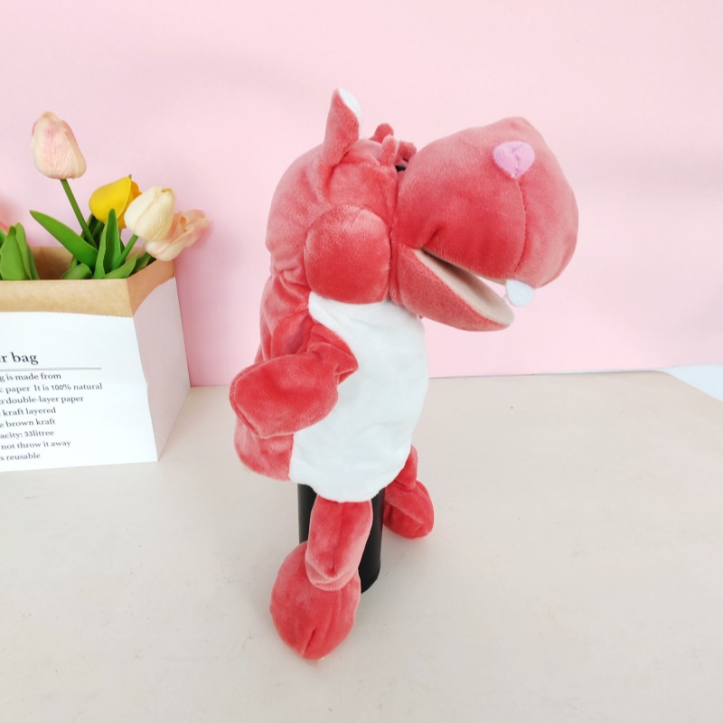 Marioneta de mano con boca móvil, muñeco de peluche para niños, guante de animal de peluche, muñeco de educación temprana para jardín de infantes