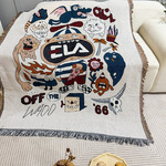 美国订单涂鸦大师插画单双人沙发毯装饰挂毯休闲盖毯沙发巾沙发垫