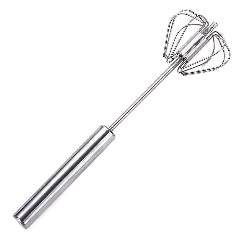Stainless steel semi-automatic egg beater egg cream stirring rod household manual press type rotating egg beater