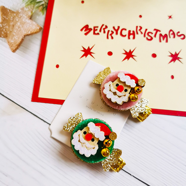 1 Piece Quantity Party Occasion Fashion Christmas Tree Santa Claus Cloth Hair Clip 1 Piece