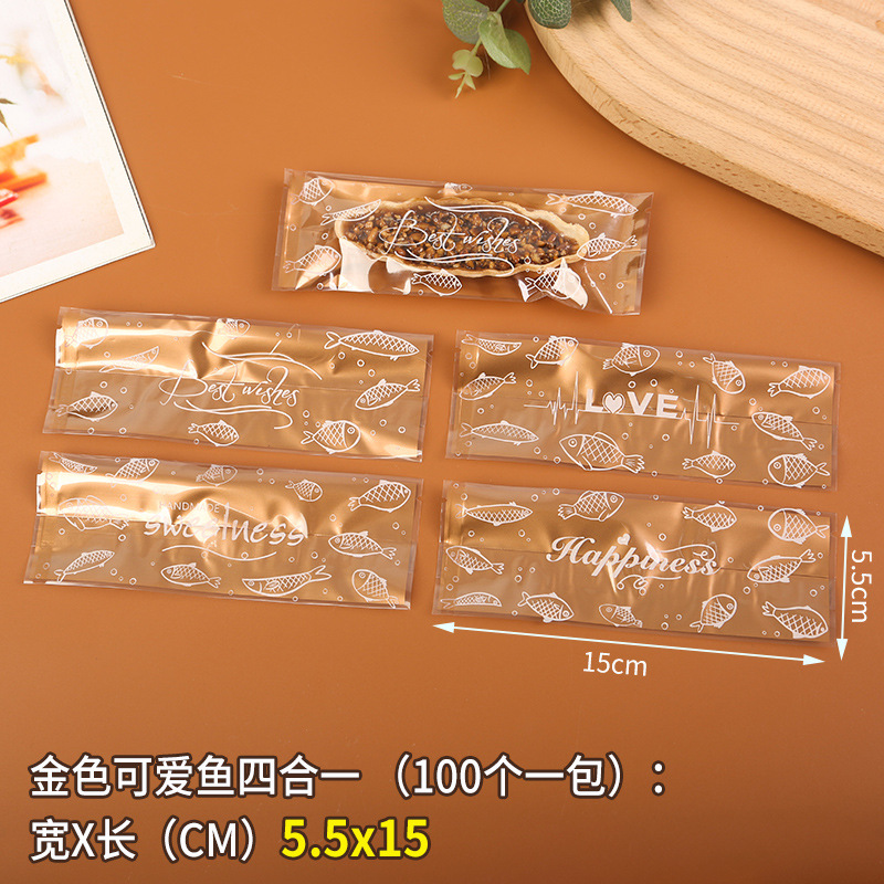 Clásico tipo barco de arroz glutinoso embalaje rectangular máquina de hornear bolsa de sellado en stock fábrica al por mayor bolsa de embalaje de piruletas