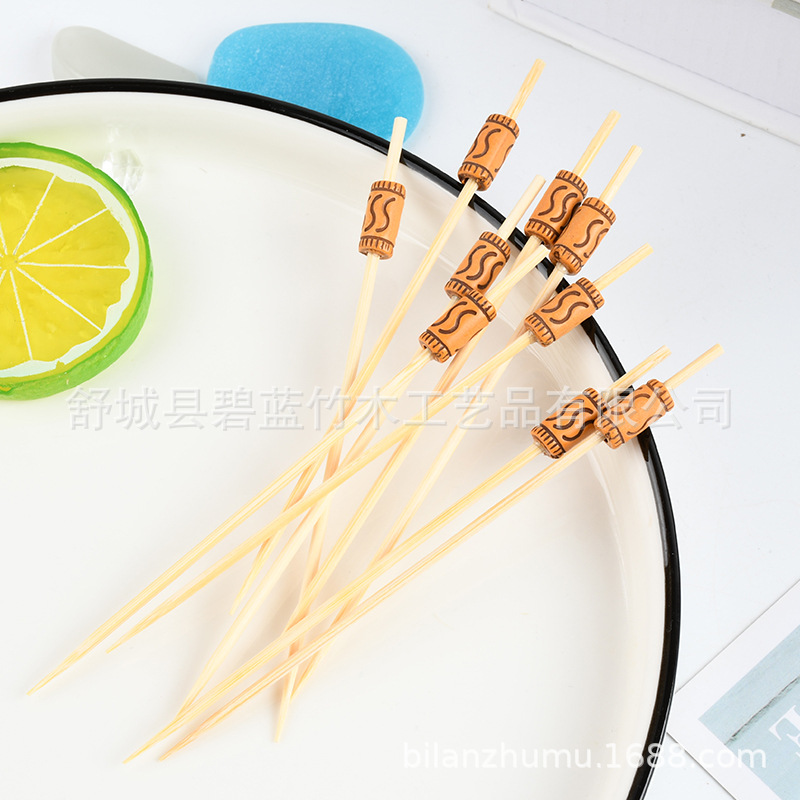 Creativa perlas al por mayor desechable stick de fruta stick sándwich stick stick de fruta stick de cóctel stick stick torta horquilla