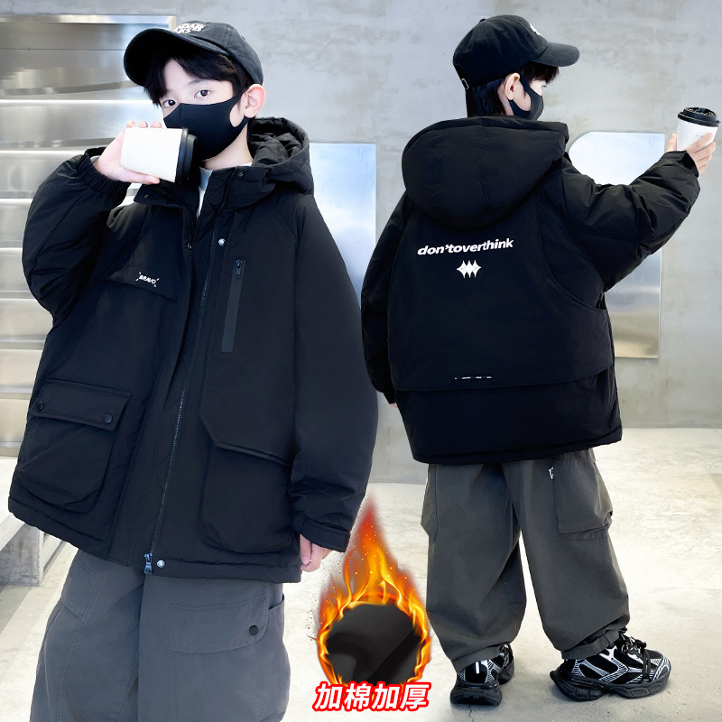 검은색 면 코트