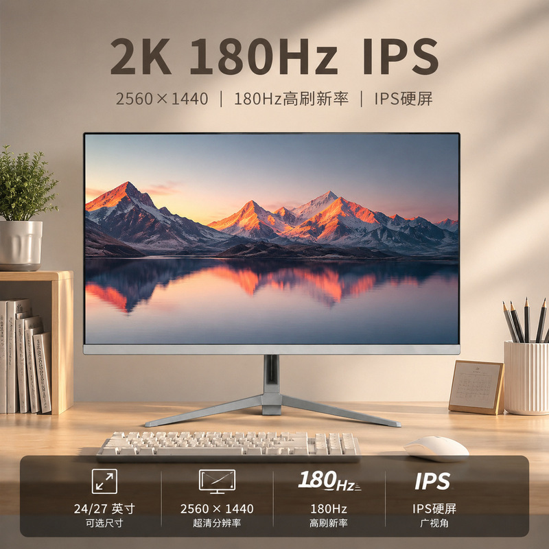 Computer monitor 24/27 inch 2K 180Hz flat IPS LCD screen desktop gaming office expansion screen Computer monitor 24/27 inch 2K 180Hz flat IPS LCD screen desktop gaming office expansion screen