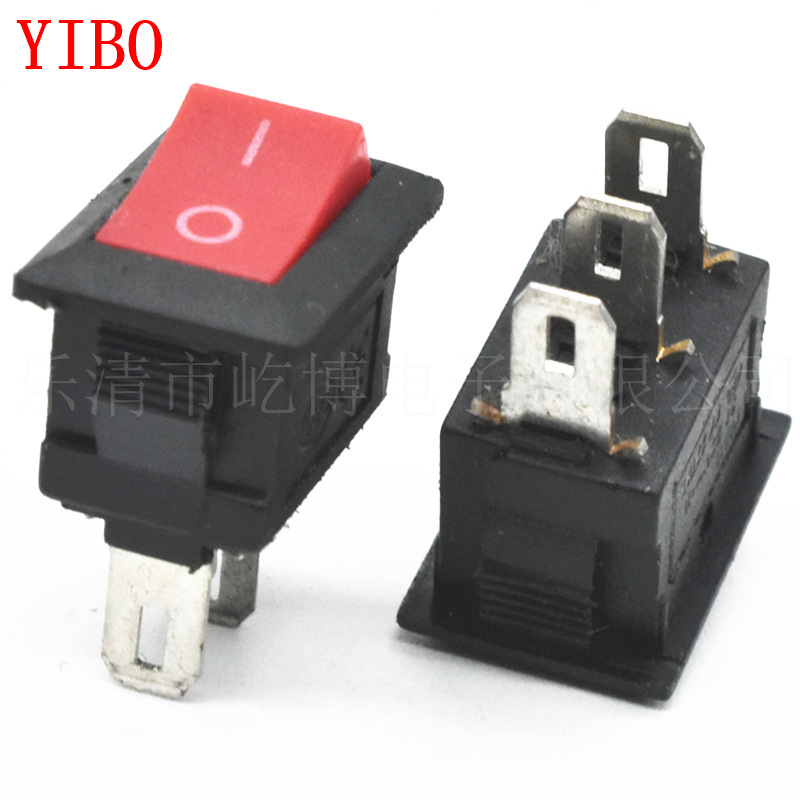 KCD11 10*15 3脚2档 红色三脚 小船型开关 小电源开关 小设备开关