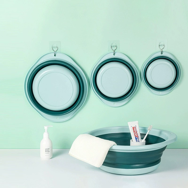 Foldable handheld children's big plastic washbasin for traveling for students