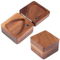 Wholesale solid wood guitar pick box, black walnut guitar pick box, wooden guitar pick holder