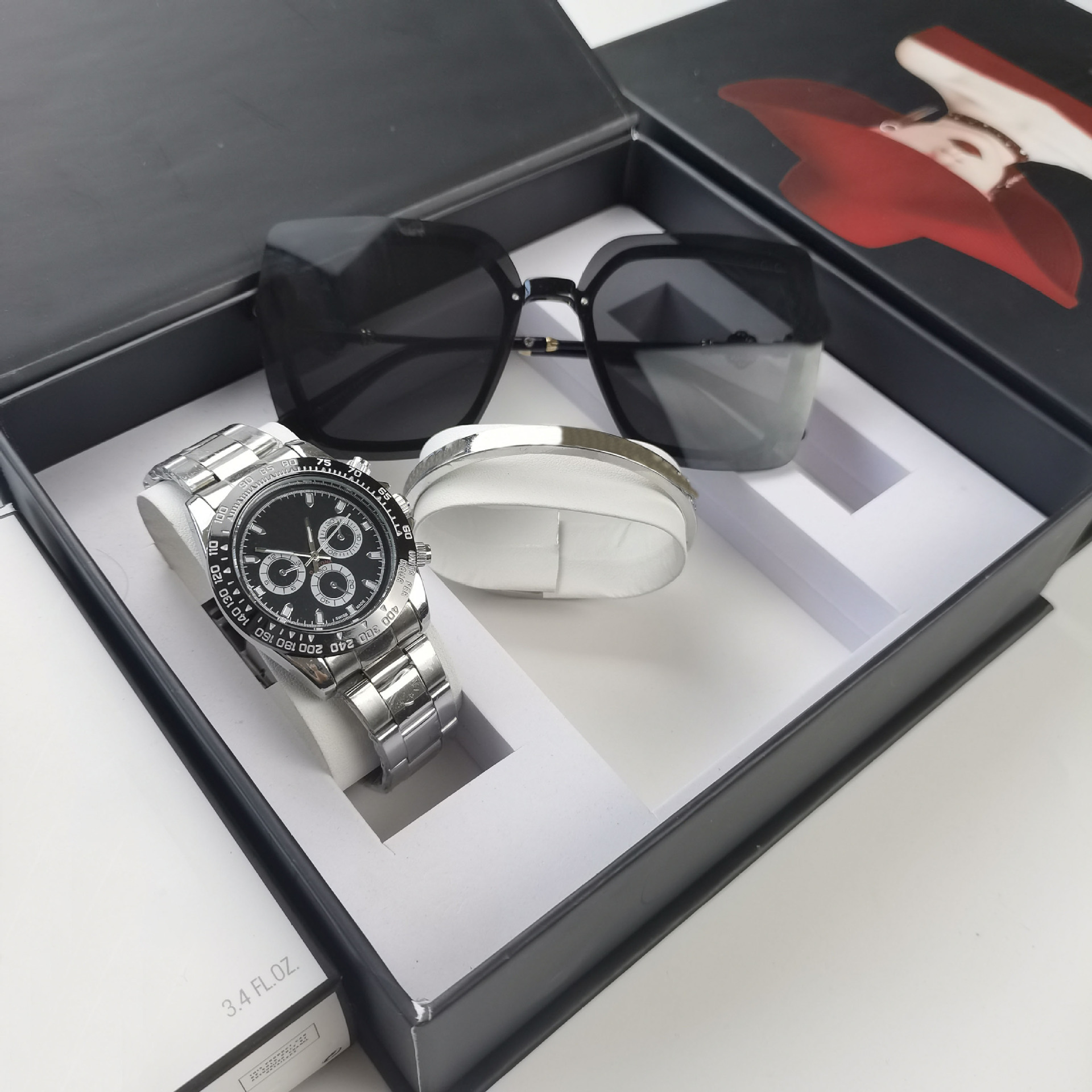 Watches Sunglasses Women's Set Water Ghost Steel Belt Quartz Watch Yacht Business Men's Watch Fashion Sunglasses 2