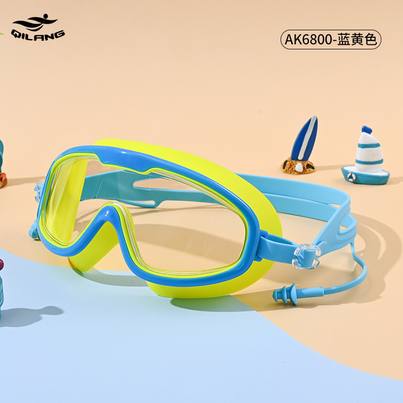 Gafas de Natación de Marco Grande de PC Impermeable Anti-empañante para Entrenamiento