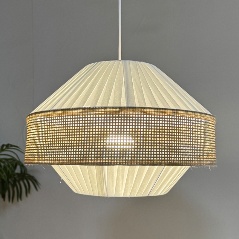 Sala de estar simple y creativa moderna Hotpot tienda de lámparas de tela personales hotel de estilo japonés restaurante lámpara de cama