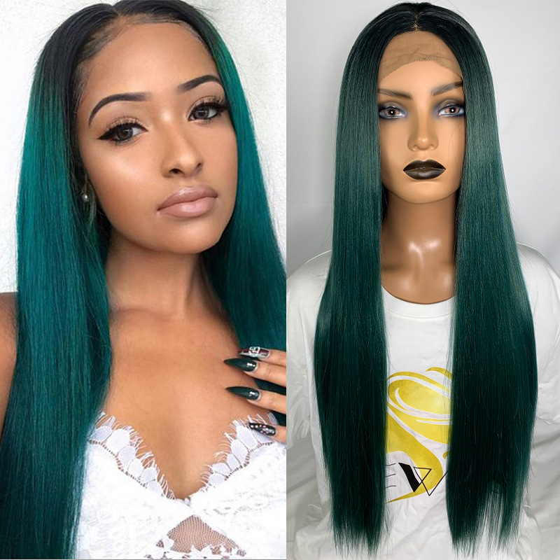 Wig European and American T-shaped long...