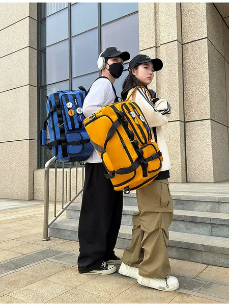 Hong Kong Wind Harajuku Large Capacity Business Travel Bag Business Travel Crossbody Bag Sports Dry and Wet Separation Training Backpack