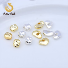 铜电镀金色保色碎银碎金不规则异性隔珠散珠diy巴洛克小碎石材料