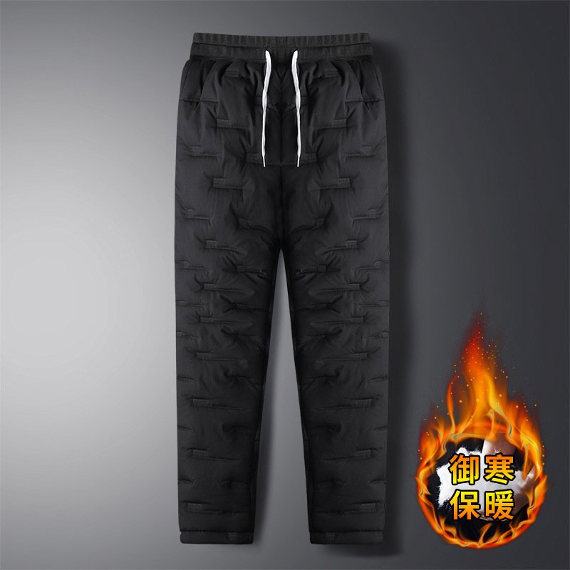 Pantalones de algodón para hombres Otoño e Invierno pantalones cálidos engrosados para hombres jóvenes y de mediana edad a prueba de frío más tamaño pantalones casuales fábrica al por mayor