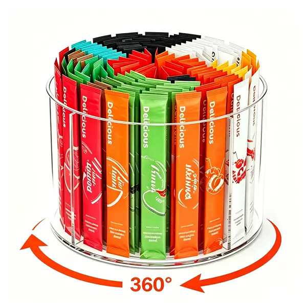 Cross-border transparent acrylic beverage bag storage box, 360-degree rotating tea bag organizer, capsule coffee storage, pen holder