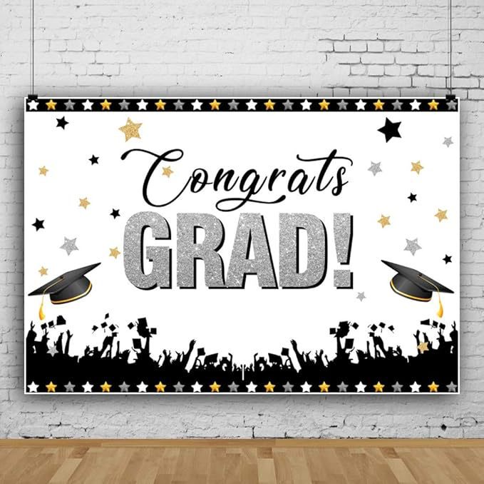 Cross-Border New Crowd Silhouette Graduation Celebration Party Indoor and Outdoor Atmosphere Decoration Photography Background Cloth Flag Hanging Cloth