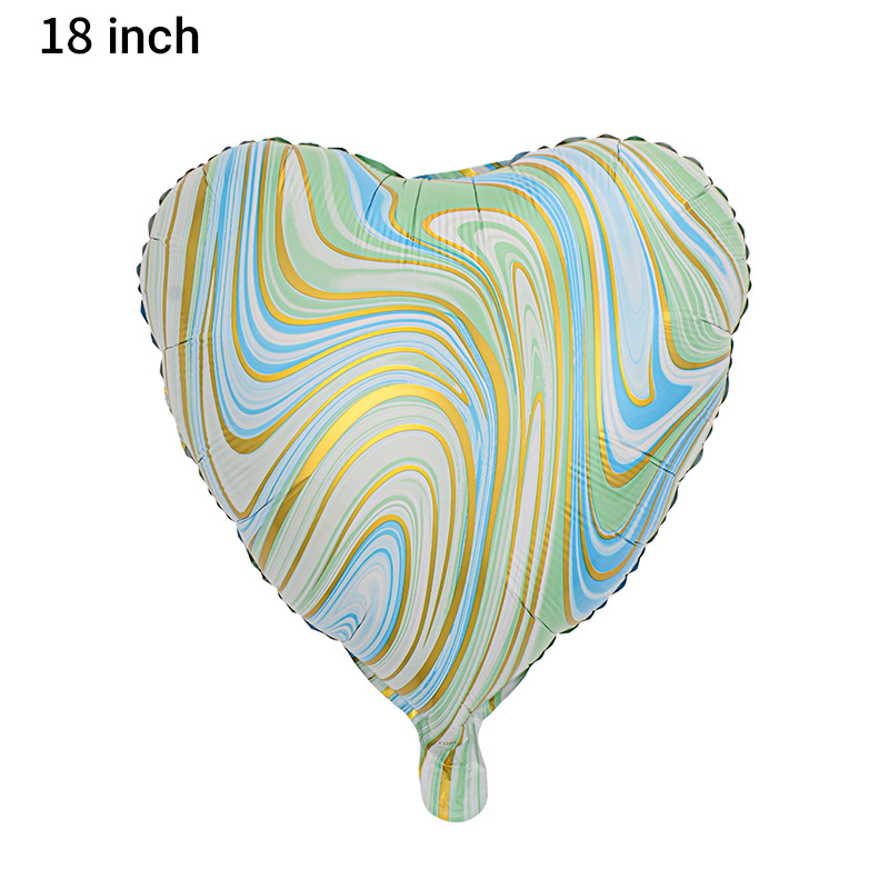 18 pulgadas corazón de melocotón estrella de cinco puntas globo de película de aluminio fiesta de cumpleaños decoración de boda ágata amor textura en forma de corazón globo al por mayor