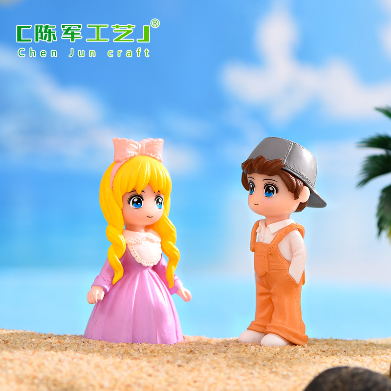 Phụ Kiện Terrarium Cặp đôi picnic xuân, phụ kiện bánh kem chậu cây mini, tiểu cảnh đáng yêu (z-CJ-1259)