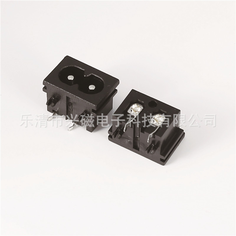 AC电源插座AC-003A8字座全铜实心针兴磁厂家直销DB-8防火阻燃