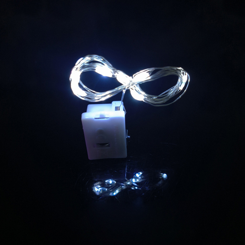 65000810 led铜线小白盒灯串-1米10灯 正白