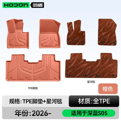 model 2026 starry sky carpet | Modelə uyğun ayaqaltı - deep-blue-car-s05-27-models-double-layer-foot-mat-orange-tpe-brown-starry-carpet-with-starlight-embellishments