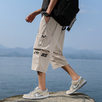 夏季青少年男士短裤七分裤休闲运动男装裤子韩版潮流薄款学生男裤|ms