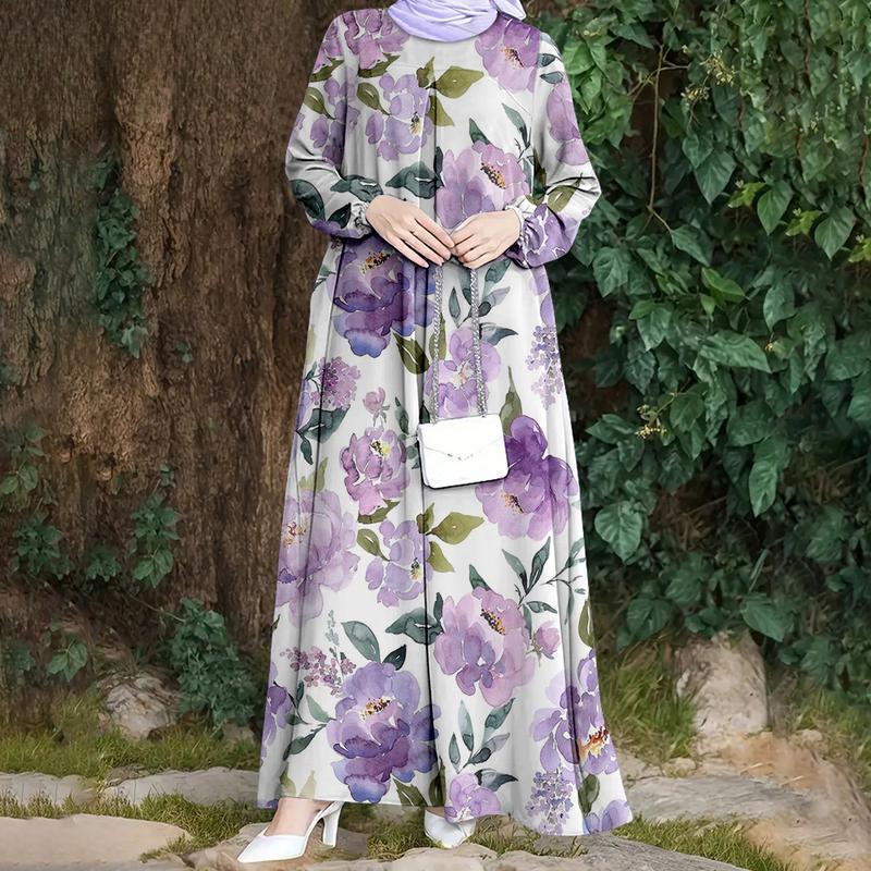 Robe abaya longue et modeste, coupe ample, style musulman, en polyester._voghion.com