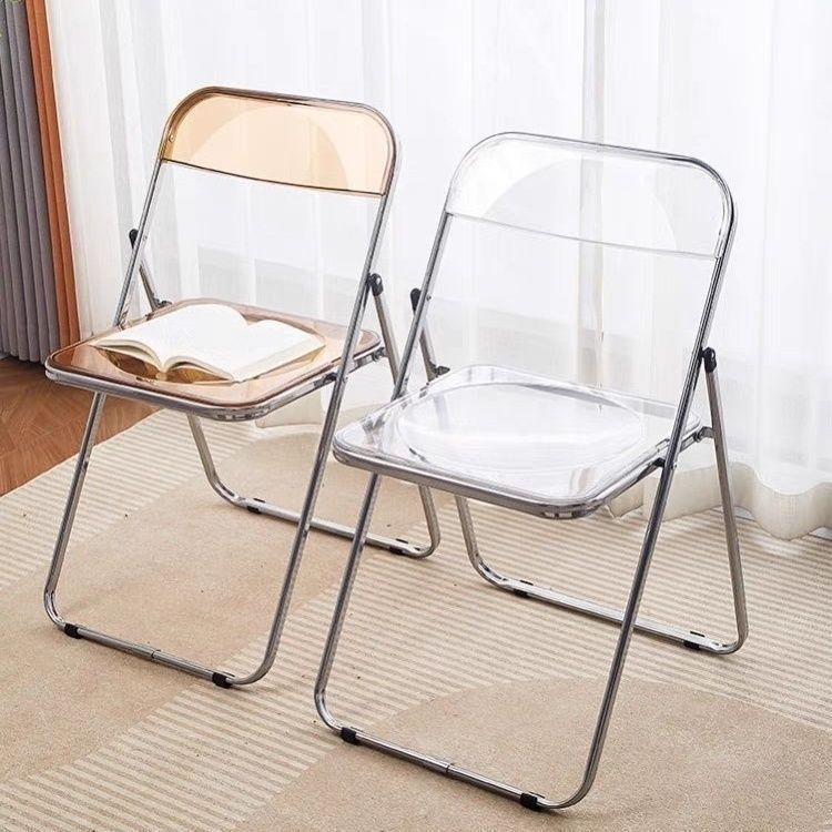 Fashionable Instagram Stool, Trendy Makeup Chair, Photo Chair, Portable Home Folding Chair, Cold Drink Shop Dining Chair, Transparent Chair
