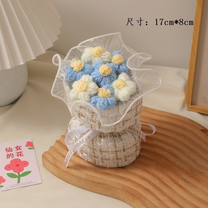 Azul y blanco puff pequeño viento fragante