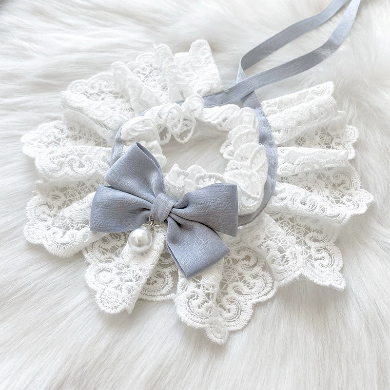Scarf, eating bib, cute bow tie with bow, gold and silver