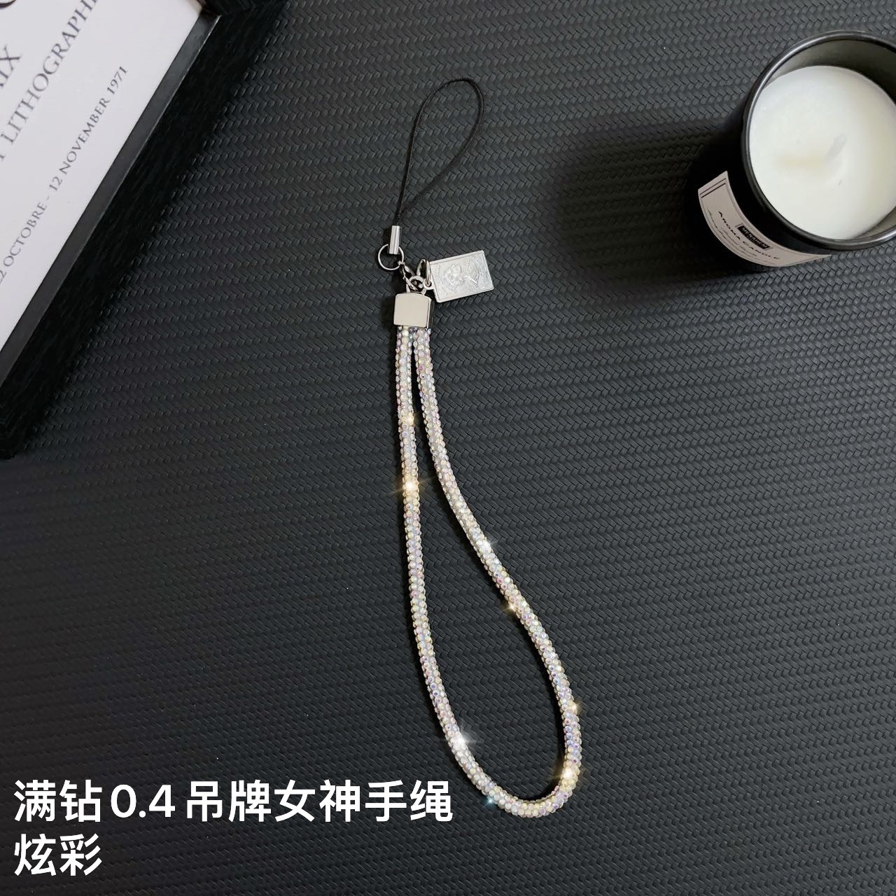 Marca de moda original, etiqueta de diamante completa, cadena de teléfono móvil, caja de teléfono móvil, cordón de bolso, colgante de muñeca, estilo colorido