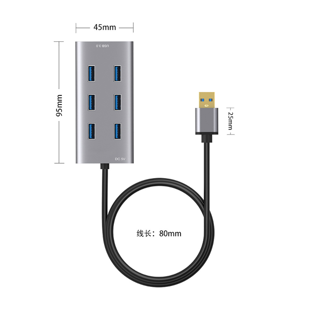 USB 3.0 хаб, компьютерный USB-концентратор, многопортовый USB-адаптер с длинным кабелем, удлинитель USB, высокоскоростная передача данных, с питанием