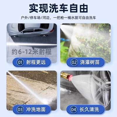 Portable car washer, household high-pressure car washing water gun