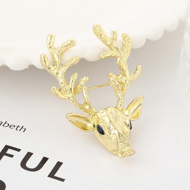 6#金色梅花鹿胸针