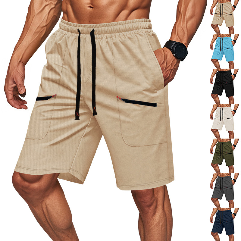 Cross-border Men's Woven Overalls Summer New Amazon Hot Quick-drying Breathable Shorts Sports Pants