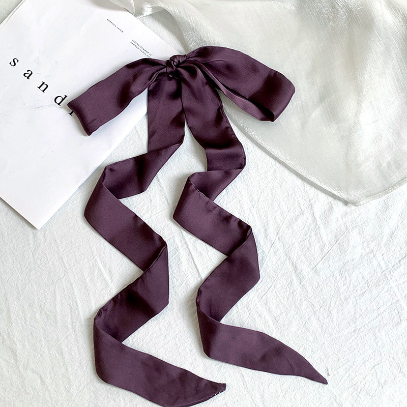 Pañuelo de seda de tira larga, sentido avanzado, nuevo color caramelo, color sólido, bufanda estrecha y versátil, cinta decorativa para el cabello, cinta para atar, cinta