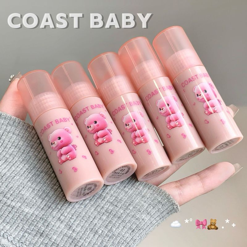 COAST BABY ハートビートベア リップグレーズ マットリップスティック ベルベットマット ノンスティックカップ 色褪せしにくい フェイクリップグレーズ|undefined