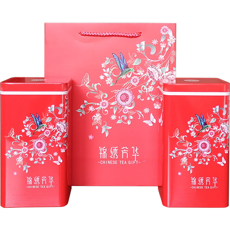 PK7J Jasmine Tea Iron Can Metal Universal Sealing Can Black Tea Green Tea Leaf Can 1 Pound Pack Tea Packaging Box Empty