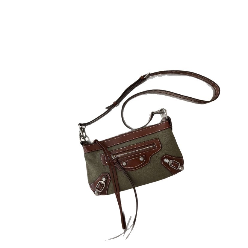 Women's 2026 New Retro Cowhide Motorcycle Bag, Niche Fashion Canvas Luxury Versatile Casual Crossbody Bag - Thumbnail 5
